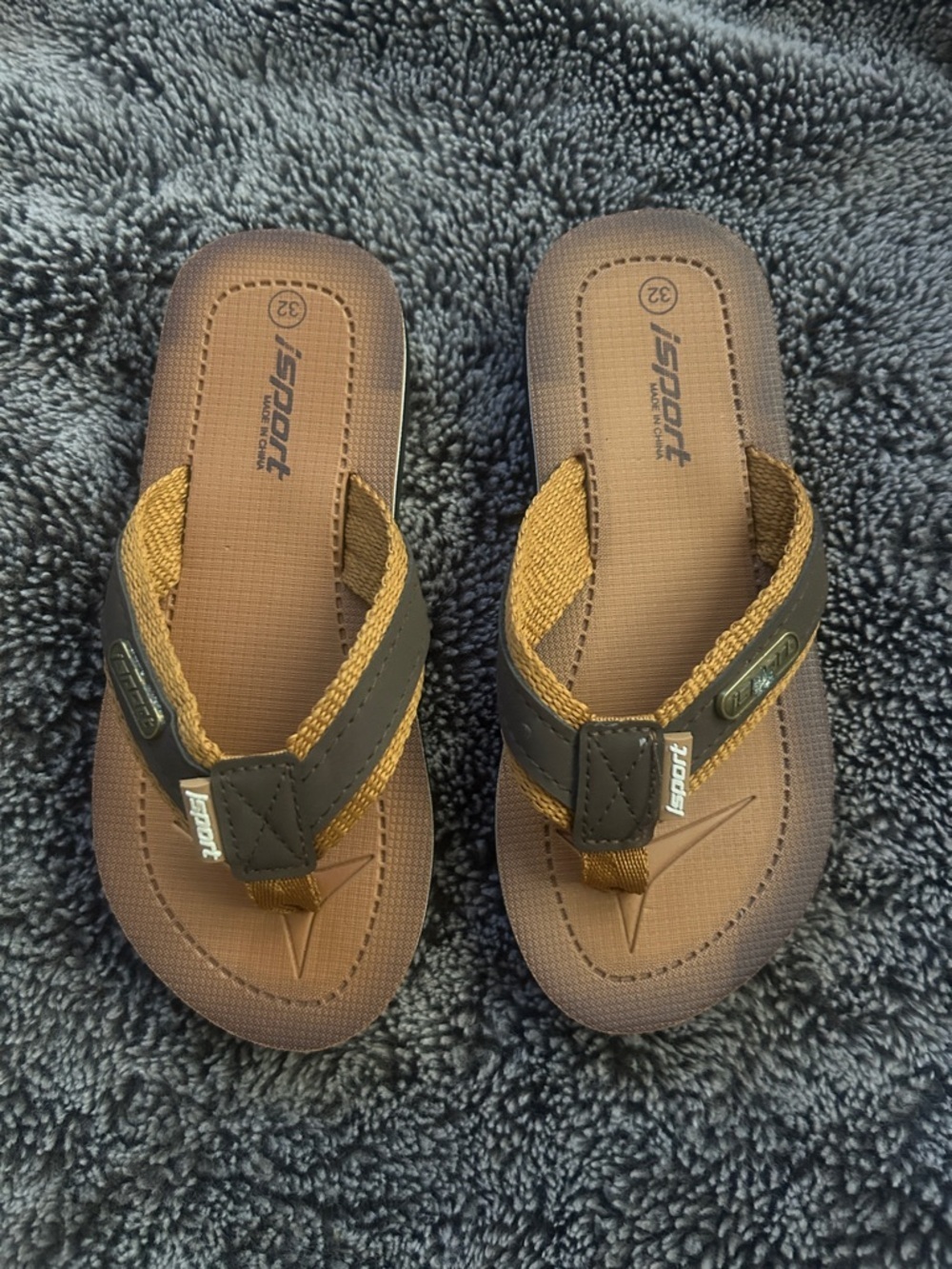 Children's isport tan/brown flip flops size 13/1 - Picture 2 of 5